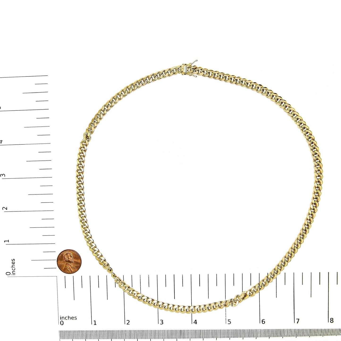 Semi - Solid 14K Yellow Gold 6.1mm Classic Miami Cuban Chain Necklace - Nobiliving