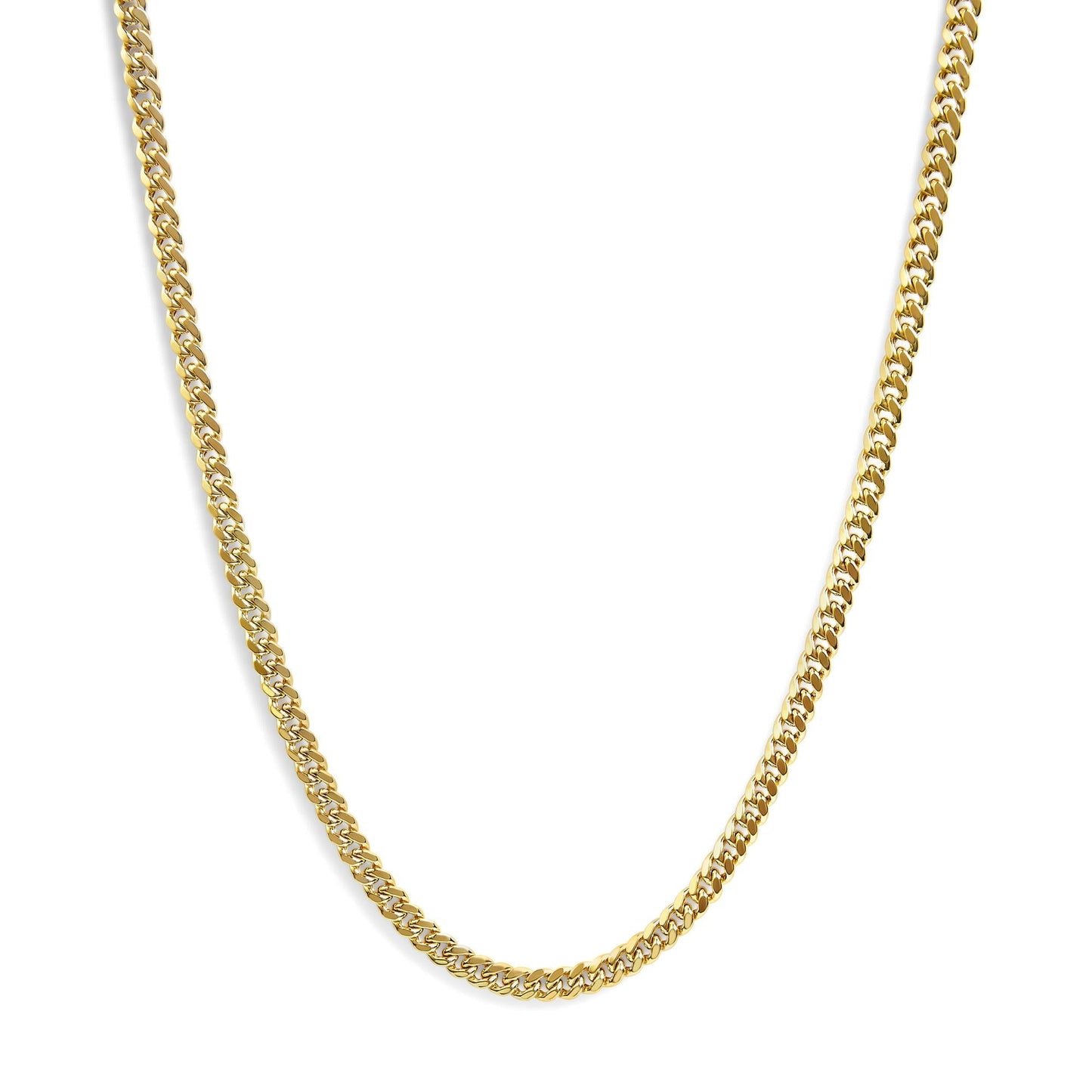 Semi - Solid 14K Yellow Gold 6.1mm Classic Miami Cuban Chain Necklace - Nobiliving