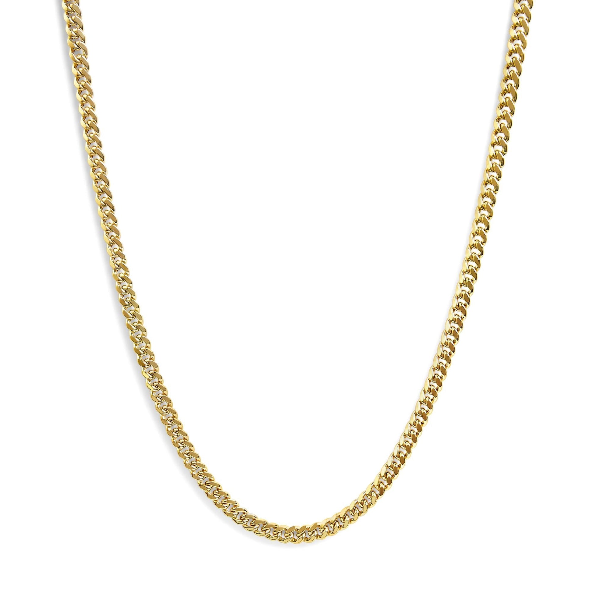 Semi - Solid 14K Yellow Gold 6.1mm Classic Miami Cuban Chain Necklace - Nobiliving