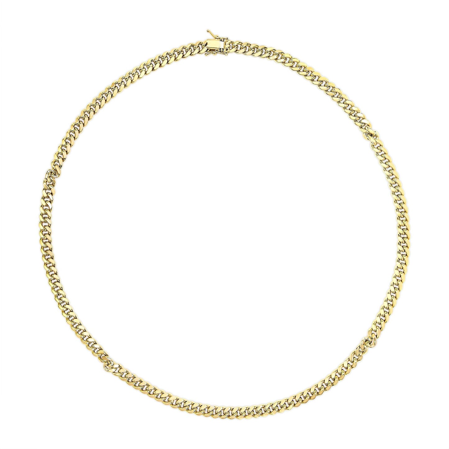 Semi - Solid 14K Yellow Gold 6.1mm Classic Miami Cuban Chain Necklace - Nobiliving