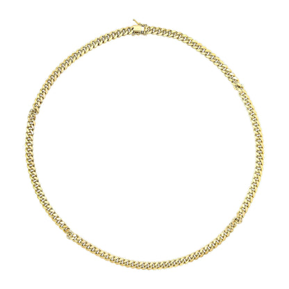 Semi - Solid 14K Yellow Gold 6.1mm Classic Miami Cuban Chain Necklace - Nobiliving