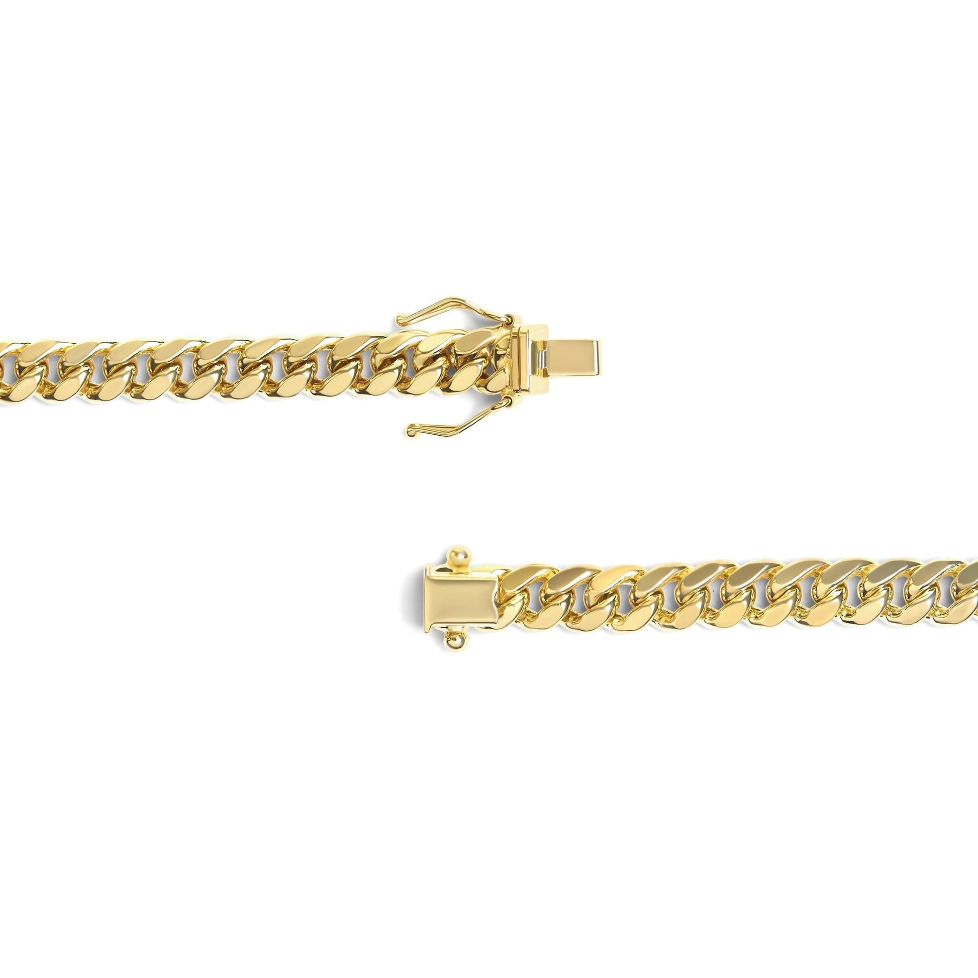 Semi - Solid 14K Yellow Gold 6.1mm Classic Miami Cuban Chain Necklace - Nobiliving