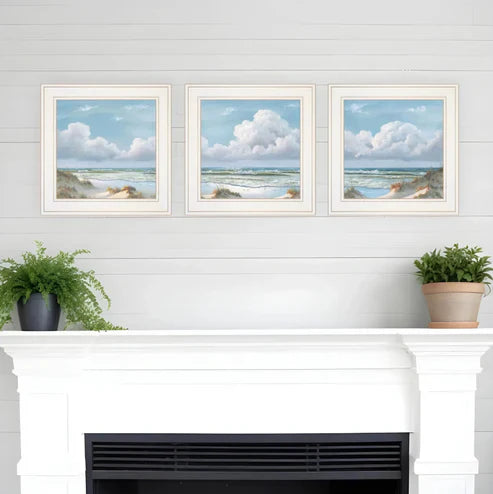 Set Of Three Beautiful Day Iii Iii White Framed Print Wall Art