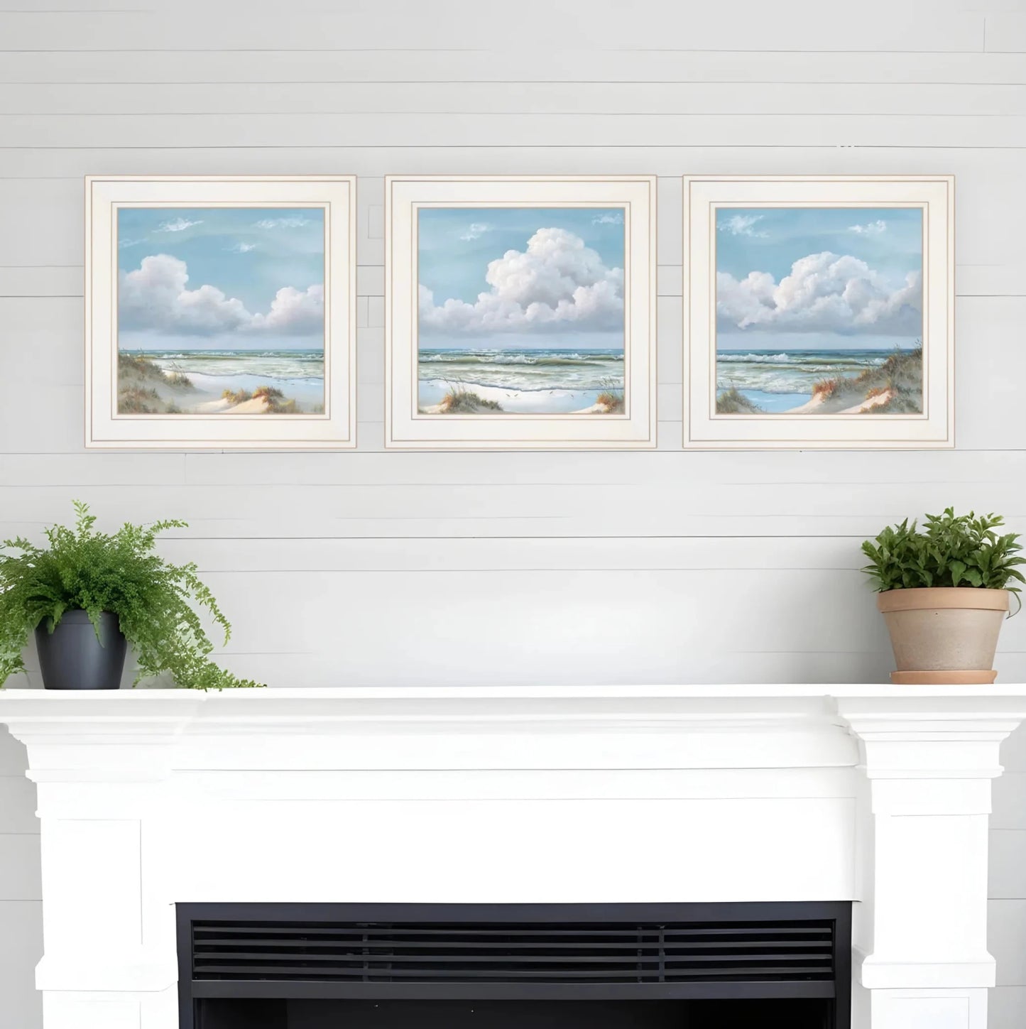 Set Of Three Beautiful Day Iii Iii White Framed Print Wall Art - Nobiliving