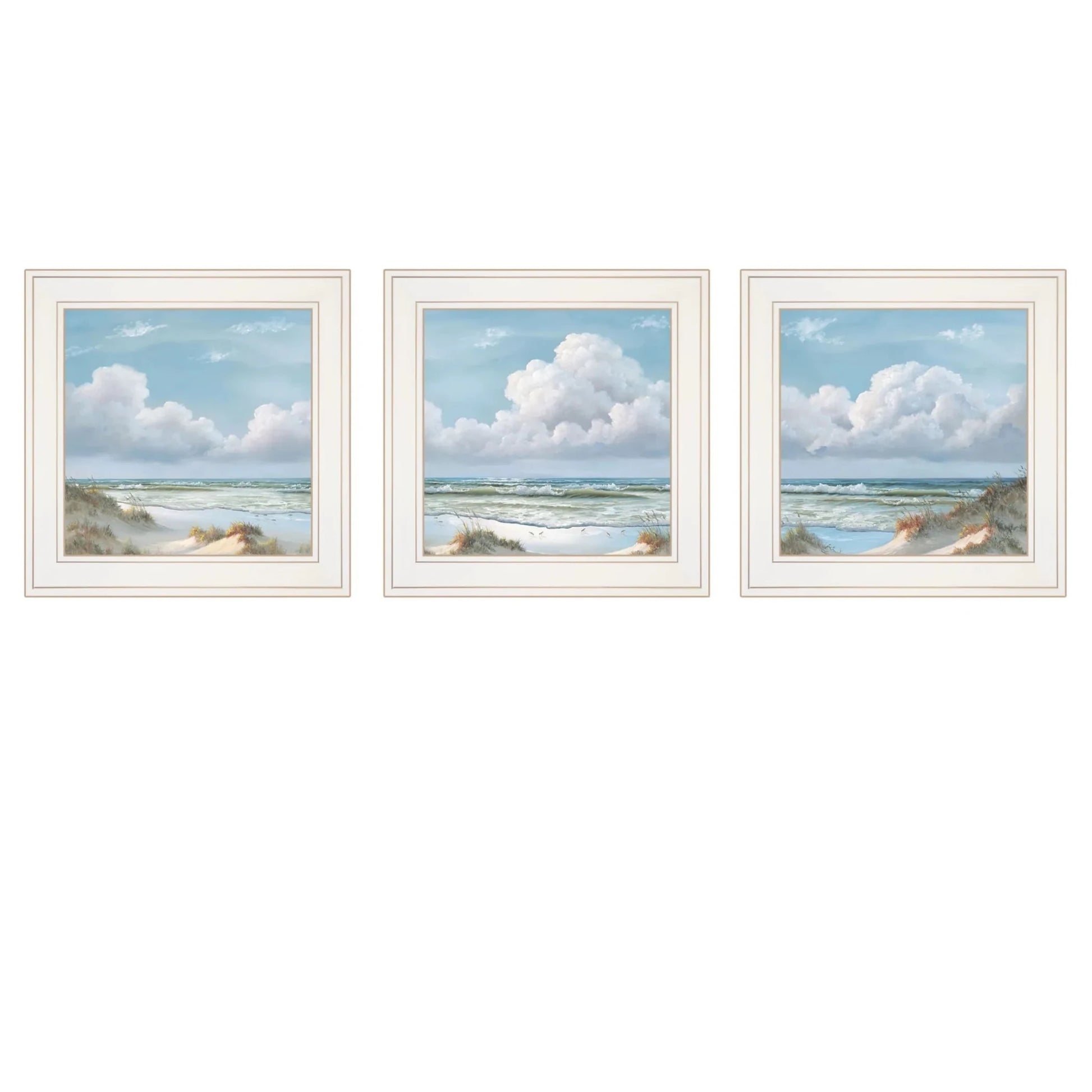 Set Of Three Beautiful Day Iii Iii White Framed Print Wall Art - Nobiliving