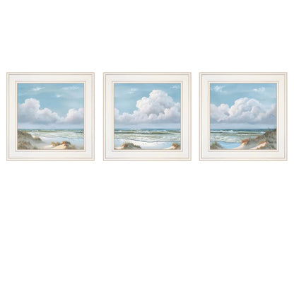 Set Of Three Beautiful Day Iii Iii White Framed Print Wall Art - Nobiliving