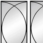 Set of Three Black Iron Framed Accent Mirror