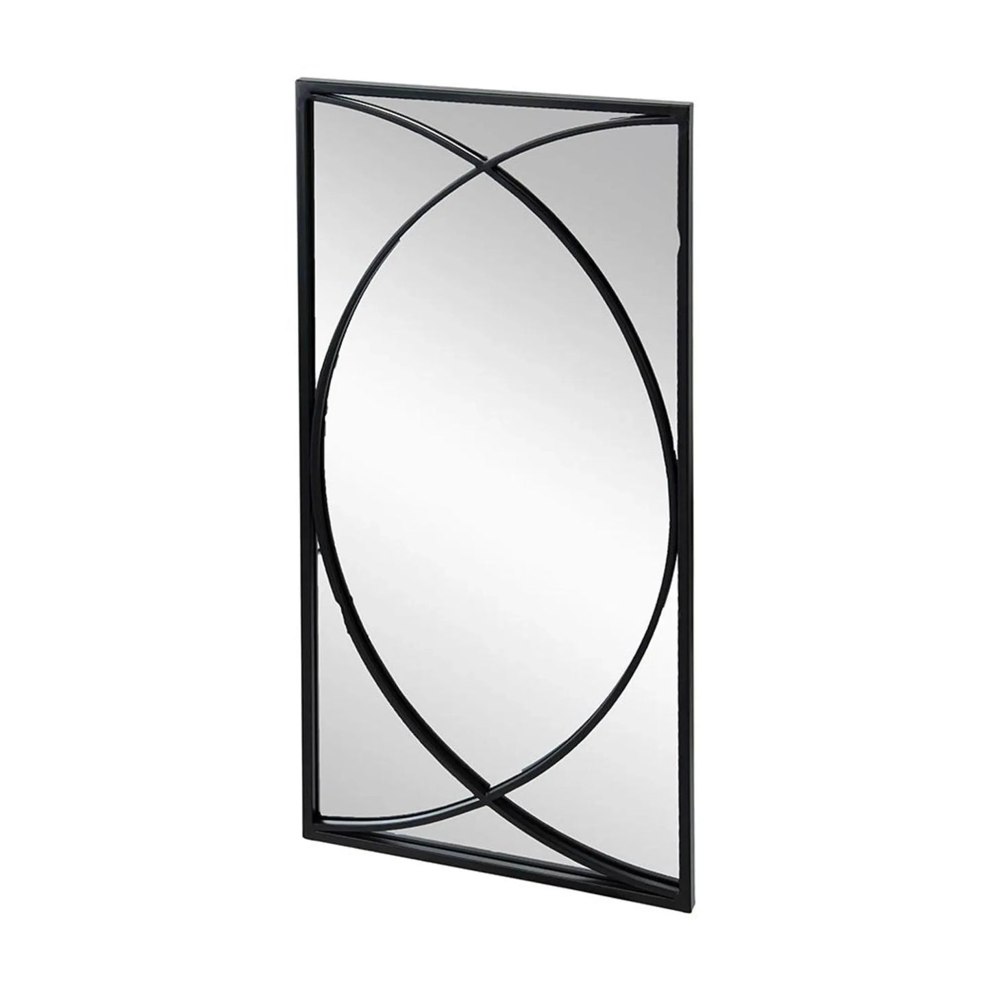 Set of Three Black Iron Framed Accent Mirror - Nobiliving