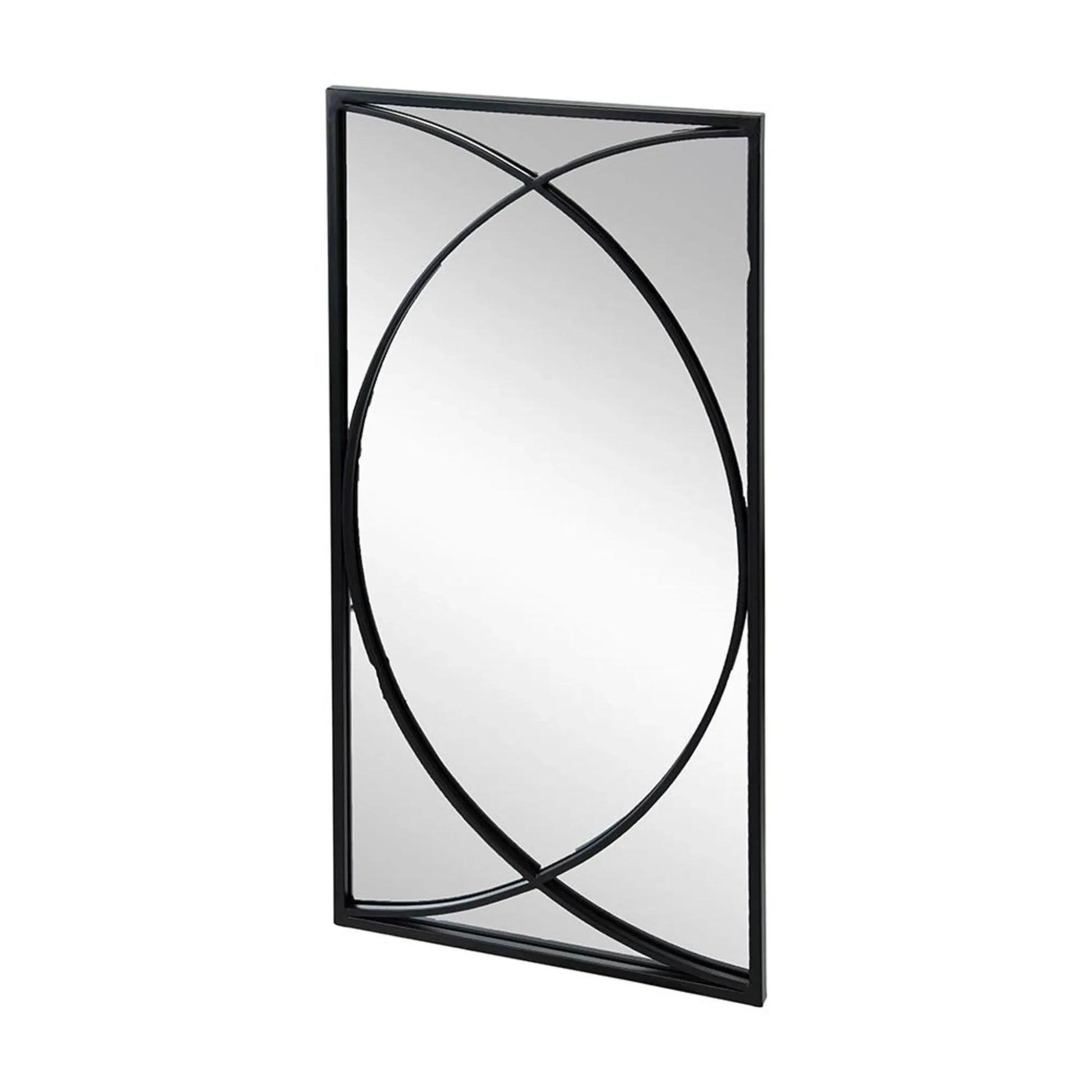 Set of Three Black Iron Framed Accent Mirror - Nobiliving