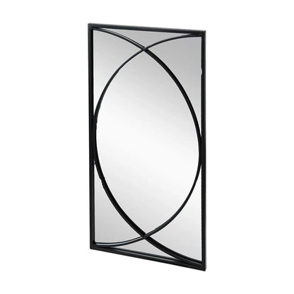 Set of Three Black Iron Framed Accent Mirror - Nobiliving
