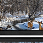 Set Of Two Great Outdoors Nature or Winter Forest 3 Black Framed Print Wall Art - Nobiliving