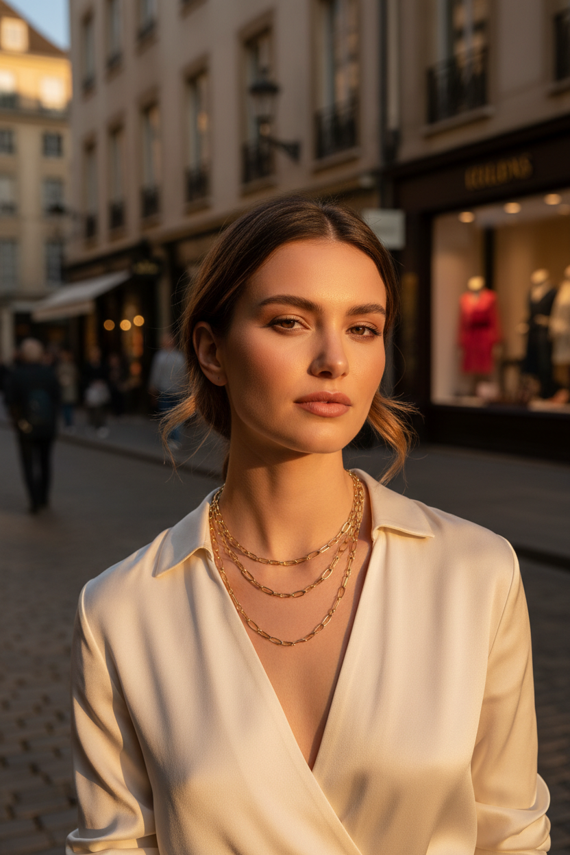 Triple Small Multi Link Chain Necklace