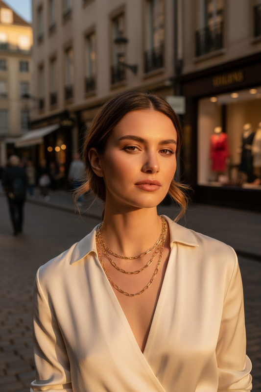 Triple Small Multi Link Chain Necklace