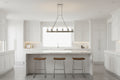 Silver Kitchen Island Twelve Light Metal Dimmable Chandelier - Nobiliving