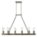 Silver Kitchen Island Twelve Light Metal Dimmable Chandelier - Nobiliving