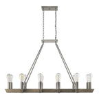 Silver Kitchen Island Twelve Light Metal Dimmable Chandelier - Nobiliving