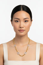 Sterling Silver Mini Clear Cubic Zirconia Necklace - Collete Z