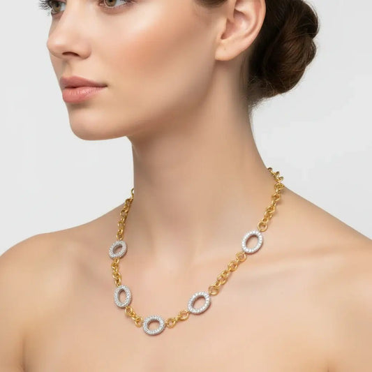 Sterling Silver Mini Clear Cubic Zirconia Necklace - Collete Z
