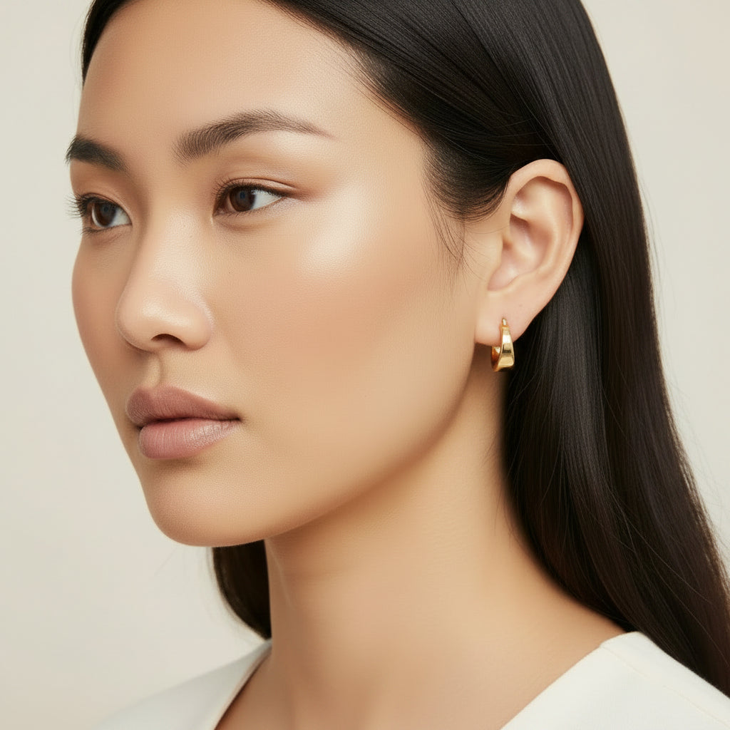 Theo Hoops - Tapered Brass Hoops