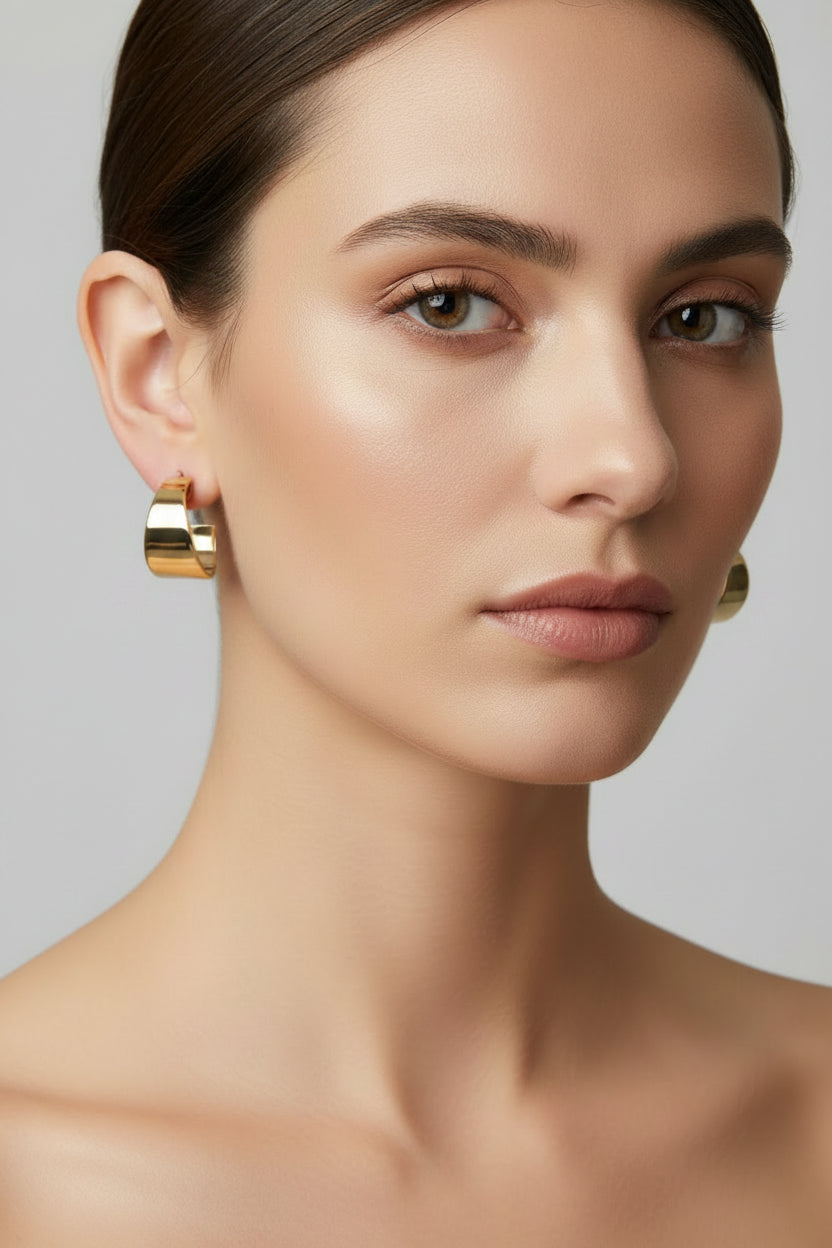 Theo Hoops - Tapered Brass Hoops