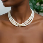 Three Strands Freshwater Pearl Necklace