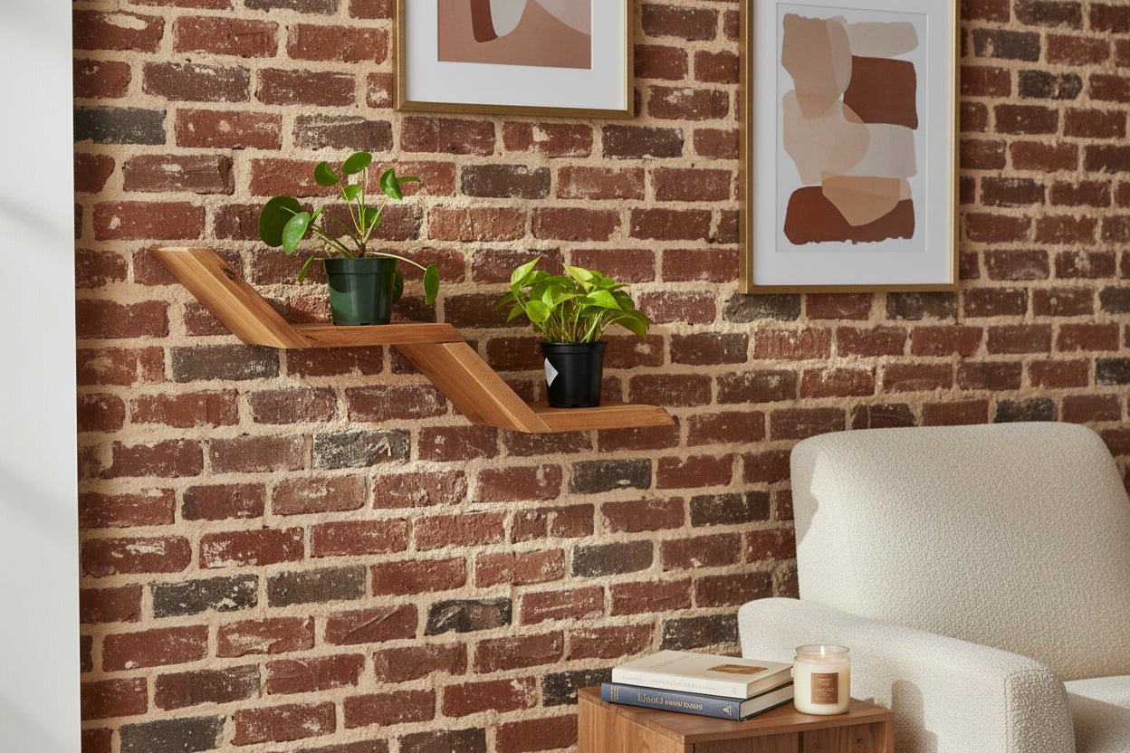 Unique Floating Wood Lean shelf