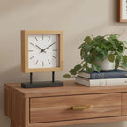 Wood Metal Square Table Clock - Nobiliving
