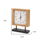 Wood Metal Square Table Clock - Nobiliving