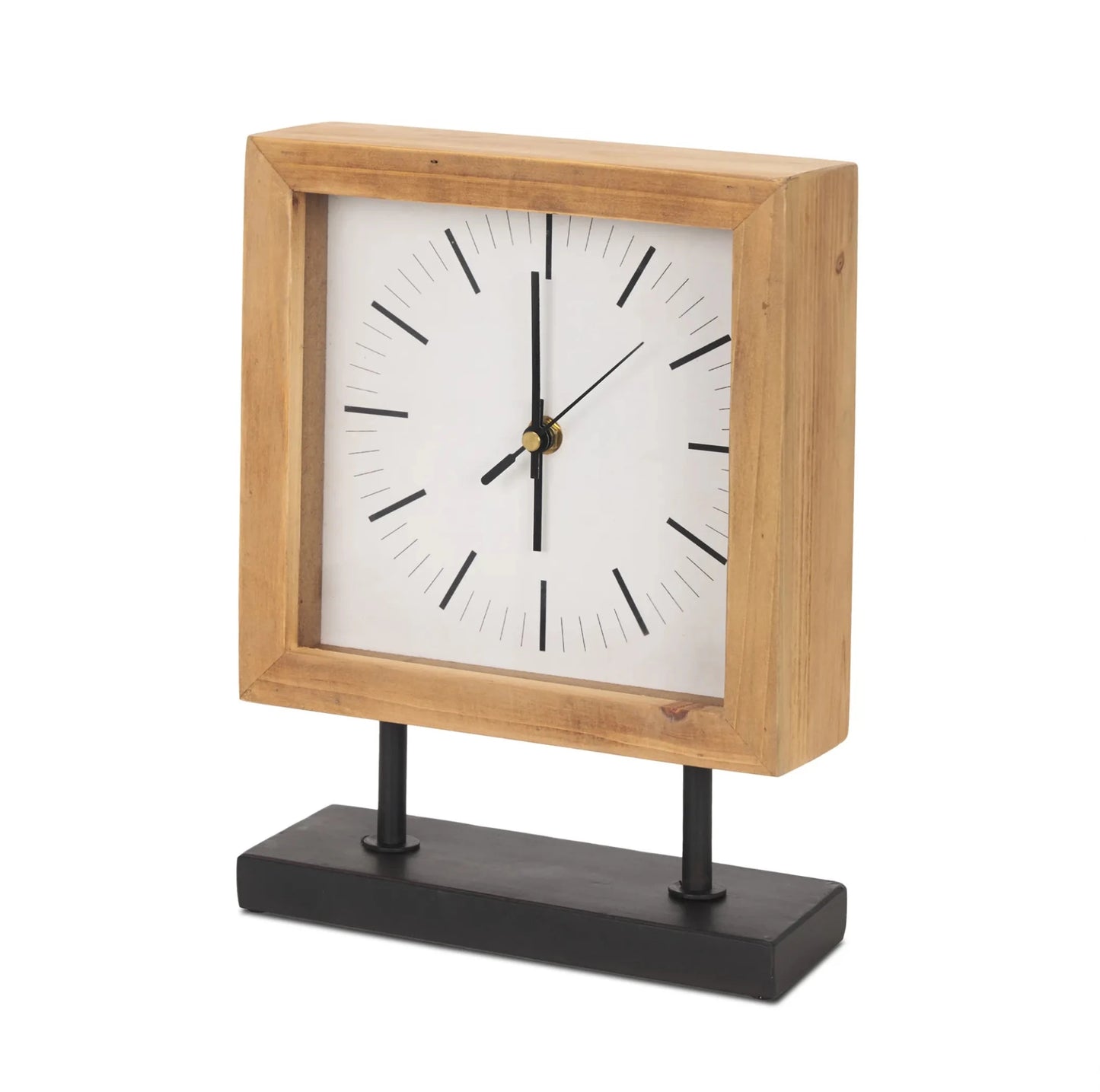 Wood Metal Square Table Clock - Nobiliving